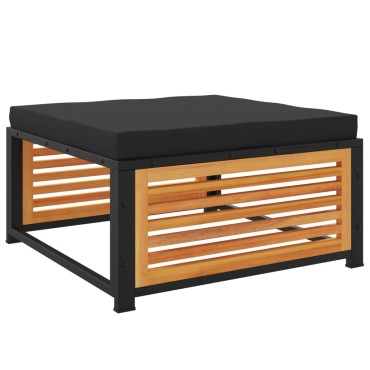 vidaXL Σκαμπό Κήπου 68x68x30cm από Μασίφ Ξύλο Ακακίας με Μαξιλάρι