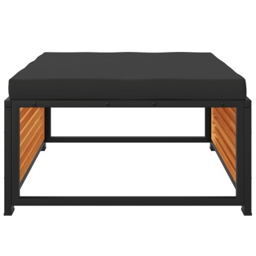 vidaXL Σκαμπό Κήπου 68x68x30cm από Μασίφ Ξύλο Ακακίας με Μαξιλάρι