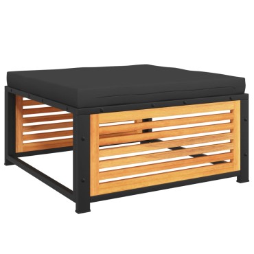 vidaXL Σκαμπό Κήπου 68x68x30cm από Μασίφ Ξύλο Ακακίας με Μαξιλάρι
