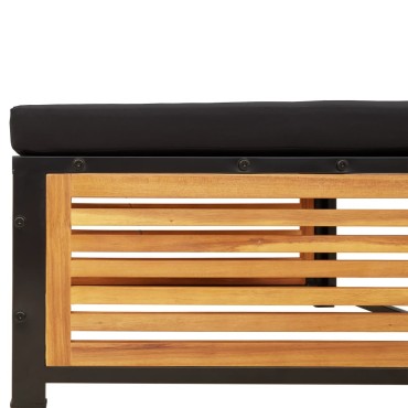 vidaXL Σκαμπό Κήπου 68x68x30cm από Μασίφ Ξύλο Ακακίας με Μαξιλάρι