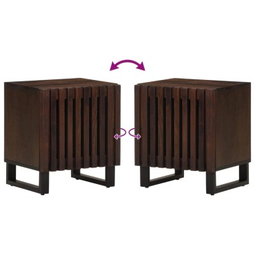 vidaXL Κομοδίνο 40x34x46cm από Μασίφ Ξύλο Μάνγκο 1 τεμ.