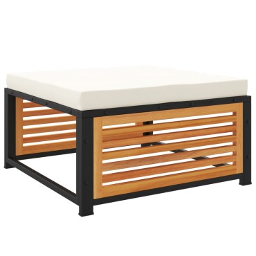 vidaXL Σκαμπό Κήπου 68x68x30cm από Μασίφ Ξύλο Ακακίας με Μαξιλάρι