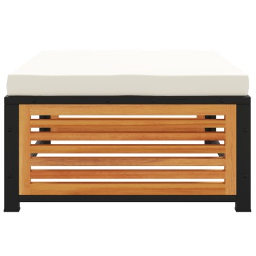 vidaXL Σκαμπό Κήπου 68x68x30cm από Μασίφ Ξύλο Ακακίας με Μαξιλάρι