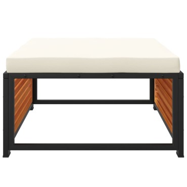 vidaXL Σκαμπό Κήπου 68x68x30cm από Μασίφ Ξύλο Ακακίας με Μαξιλάρι