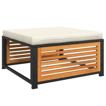 vidaXL Σκαμπό Κήπου 68x68x30cm από Μασίφ Ξύλο Ακακίας με Μαξιλάρι