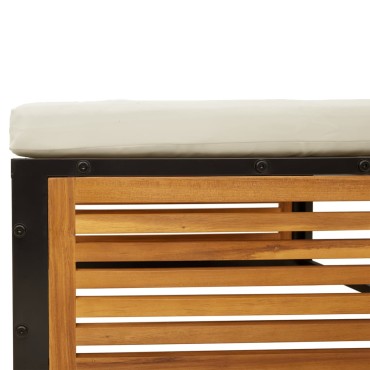 vidaXL Σκαμπό Κήπου 68x68x30cm από Μασίφ Ξύλο Ακακίας με Μαξιλάρι