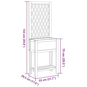 vidaXL Γλάστρα με Καφασωτό / Ράφι 55x29,5x152 εκ. Μασίφ Ξύλο Ακακίας