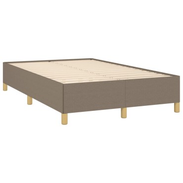 vidaXL Κρεβάτι Boxspring με Στρώμα Taupe 120x190 εκ. Υφασμάτινο