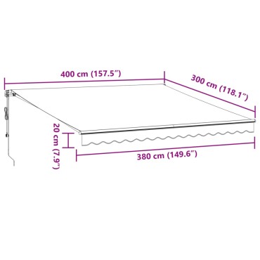 vidaXL Τέντα Πτυσσόμενη Αυτόματη Μπορντό 400x300 εκ.