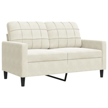 vidaXL Καναπές Διθέσιος Κρεμ Βελούδινος 137x77x80cm 1 τεμ.