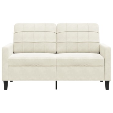 vidaXL Καναπές Διθέσιος Κρεμ Βελούδινος 137x77x80cm 1 τεμ.