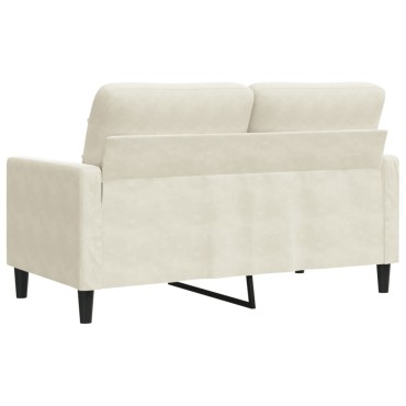 vidaXL Καναπές Διθέσιος Κρεμ Βελούδινος 137x77x80cm 1 τεμ.
