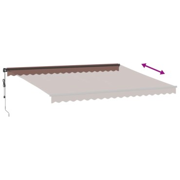 vidaXL Τέντα Πτυσσόμενη Αυτόματη με LED Καφέ 450x350 εκ.