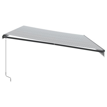 vidaXL Τέντα Πτυσσόμενη Χειροκίνητη με LED Ανθρακί / Λευκή 600x350 εκ.
