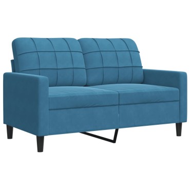 vidaXL Καναπές Διθέσιος Μπλε Βελούδινος 137x77x80cm 1 τεμ.
