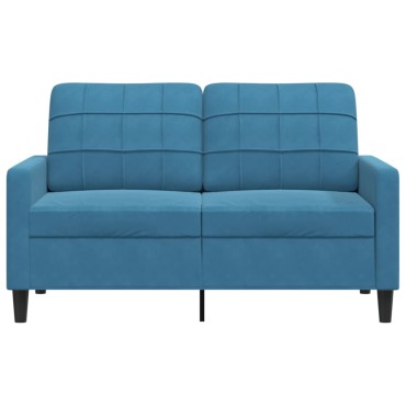 vidaXL Καναπές Διθέσιος Μπλε Βελούδινος 137x77x80cm 1 τεμ.