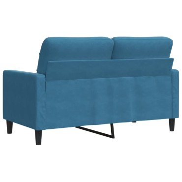 vidaXL Καναπές Διθέσιος Μπλε Βελούδινος 137x77x80cm 1 τεμ.