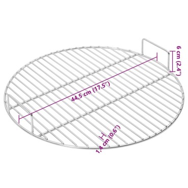 vidaXL Σχάρα Ψησίματος με Λαβές Στρογγυλή Ø44,5 εκ. Ανοξ. Ατσάλι 304