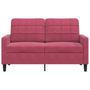 vidaXL Καναπές Διθέσιος Μπορντό Βελούδινος 137x77x80cm 1 τεμ.