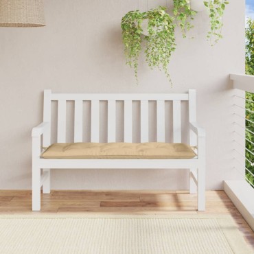 vidaXL Μαξιλάρι Πάγκου Κήπου Μπεζ Μελανζέ 120x50x7cm Ύφασμα