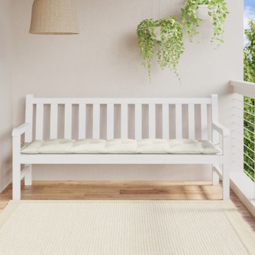 vidaXL Μαξιλάρι Πάγκου Κήπου Κρεμ Μελανζέ 180x50x7cm Ύφασμα