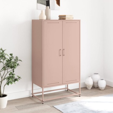 vidaXL Ντουλάπι Ροζ 68,5x38,5x123,5cm από Ατσάλι 1 τεμ.
