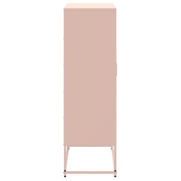 vidaXL Ντουλάπι Ροζ 68,5x38,5x123,5cm από Ατσάλι 1 τεμ.