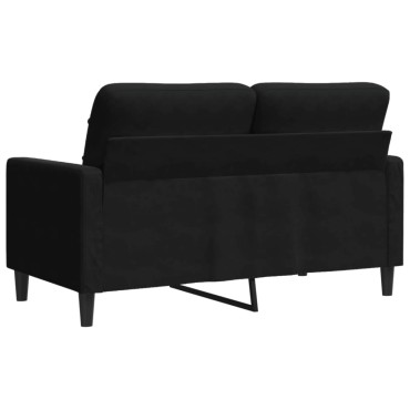 vidaXL Καναπές Διθέσιος Μαύρο Βελούδινος 137x77x80cm 1 τεμ.