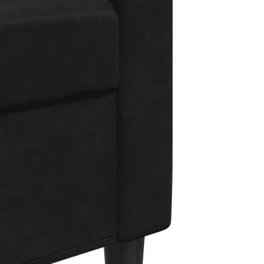 vidaXL Καναπές Διθέσιος Μαύρο Βελούδινος 137x77x80cm 1 τεμ.