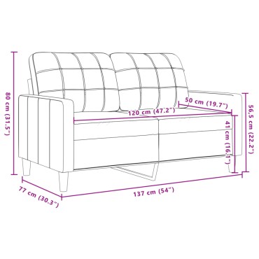vidaXL Καναπές Διθέσιος Μαύρο Βελούδινος 137x77x80cm 1 τεμ.