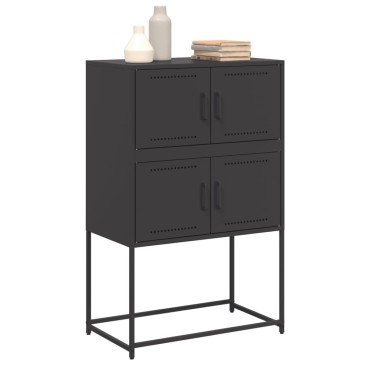 vidaXL Ψηλός Μπουφές Μαύρος 68,5x38,5x107cm Ατσάλινος 1 τεμ.