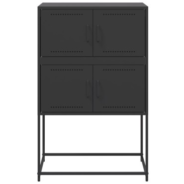 vidaXL Ψηλός Μπουφές Μαύρος 68,5x38,5x107cm Ατσάλινος 1 τεμ.