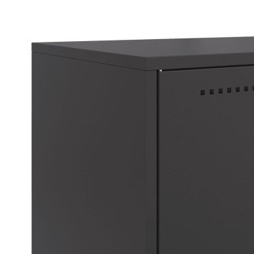 vidaXL Ψηλός Μπουφές Μαύρος 68,5x38,5x107cm Ατσάλινος 1 τεμ.