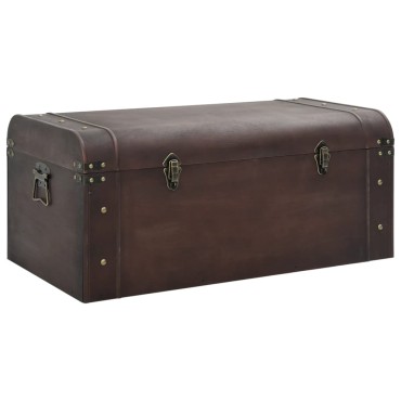 vidaXL Σεντούκι με Μάνταλα Σκούρο Καφέ 79,5x39,5x39,5cm Κόντρα Πλακέ