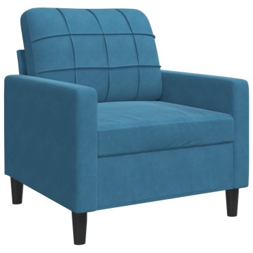 vidaXL Πολυθρόνα Μπλε Βελούδινη 77x77x80cm 1 τεμ. Γωνιακός