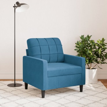 vidaXL Πολυθρόνα Μπλε Βελούδινη 77x77x80cm 1 τεμ. Γωνιακός