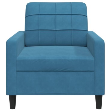 vidaXL Πολυθρόνα Μπλε Βελούδινη 77x77x80cm 1 τεμ. Γωνιακός