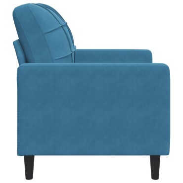 vidaXL Πολυθρόνα Μπλε Βελούδινη 77x77x80cm 1 τεμ. Γωνιακός