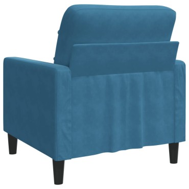 vidaXL Πολυθρόνα Μπλε Βελούδινη 77x77x80cm 1 τεμ. Γωνιακός
