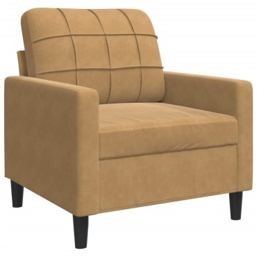 vidaXL Πολυθρόνα Καφέ Βελούδινη 77x77x80cm 1 τεμ. Γωνιακός