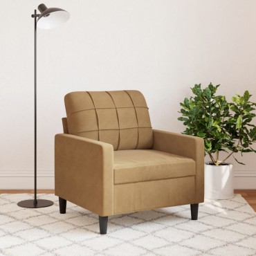 vidaXL Πολυθρόνα Καφέ Βελούδινη 77x77x80cm 1 τεμ. Γωνιακός