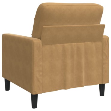 vidaXL Πολυθρόνα Καφέ Βελούδινη 77x77x80cm 1 τεμ. Γωνιακός