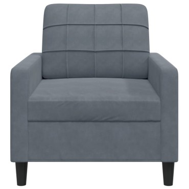 vidaXL Πολυθρόνα Σκούρο Γκρι Βελούδινη 77x77x80cm 1 τεμ. Γωνιακός