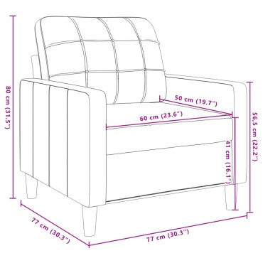 vidaXL Πολυθρόνα Σκούρο Γκρι Βελούδινη 77x77x80cm 1 τεμ. Γωνιακός
