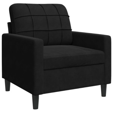 vidaXL Πολυθρόνα Μαύρη Βελούδινη 77x77x80cm 1 τεμ. Γωνιακός