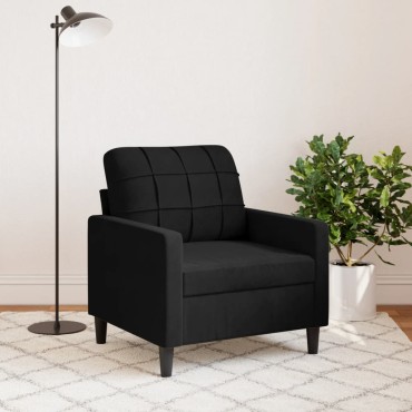 vidaXL Πολυθρόνα Μαύρη Βελούδινη 77x77x80cm 1 τεμ. Γωνιακός