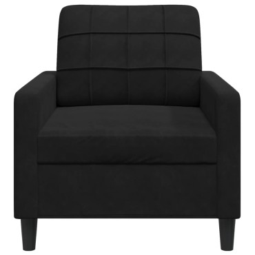 vidaXL Πολυθρόνα Μαύρη Βελούδινη 77x77x80cm 1 τεμ. Γωνιακός