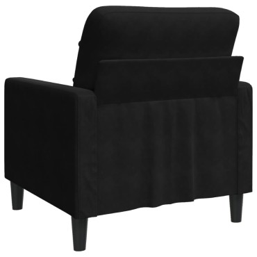 vidaXL Πολυθρόνα Μαύρη Βελούδινη 77x77x80cm 1 τεμ. Γωνιακός