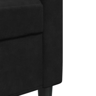 vidaXL Πολυθρόνα Μαύρη Βελούδινη 77x77x80cm 1 τεμ. Γωνιακός