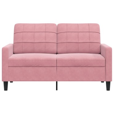 vidaXL Καναπές Διθέσιος Ροζ Βελούδινος 137x77x80cm 1 τεμ.